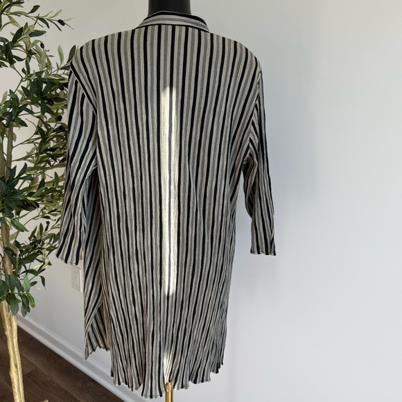 Striped Button Down Shirt - Black and Tan - Picture 6 of 8